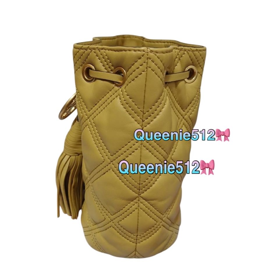 全新閒置品Tory Burch 專櫃款Fleming 小羊皮流蘇迷你水桶包-2