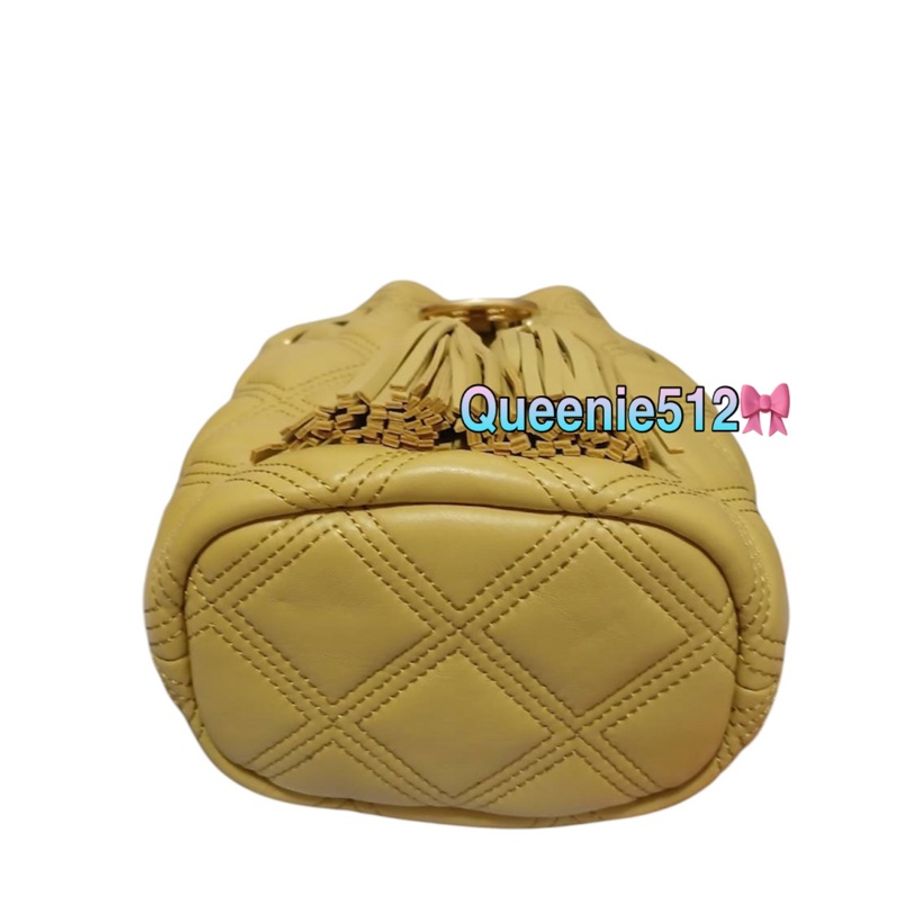 全新閒置品Tory Burch 專櫃款Fleming 小羊皮流蘇迷你水桶包-7