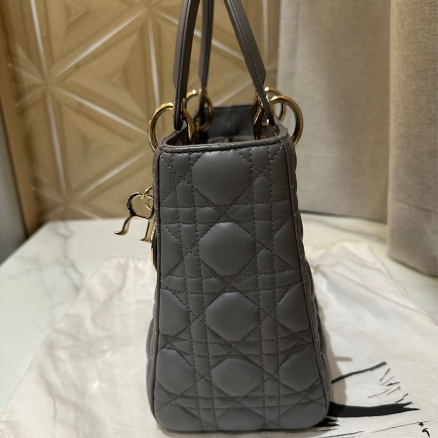 Lady Dior 戴妃包 Medium 中包 灰 grey-7