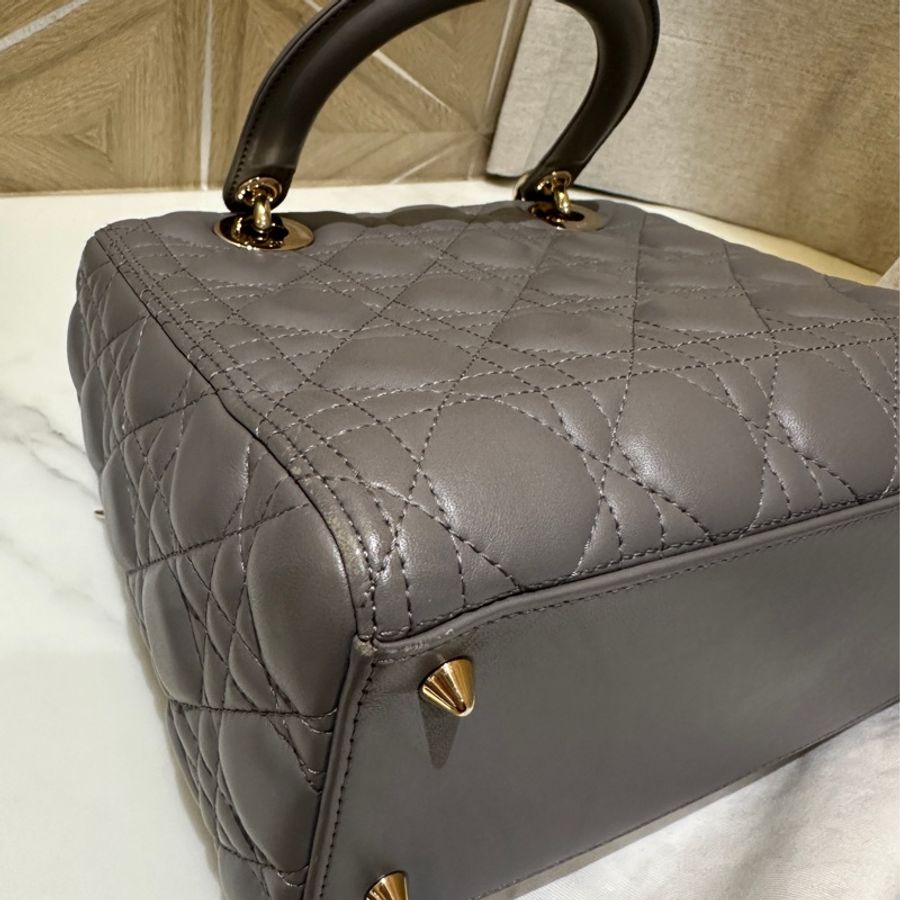 Lady Dior 戴妃包 Medium 中包 灰 grey-11