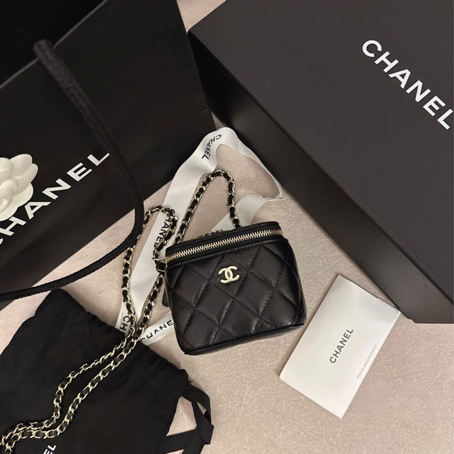 近新品 香奈兒Chanel24C荔枝紋牛皮 方盒子 小廢包 小方包 mini-0