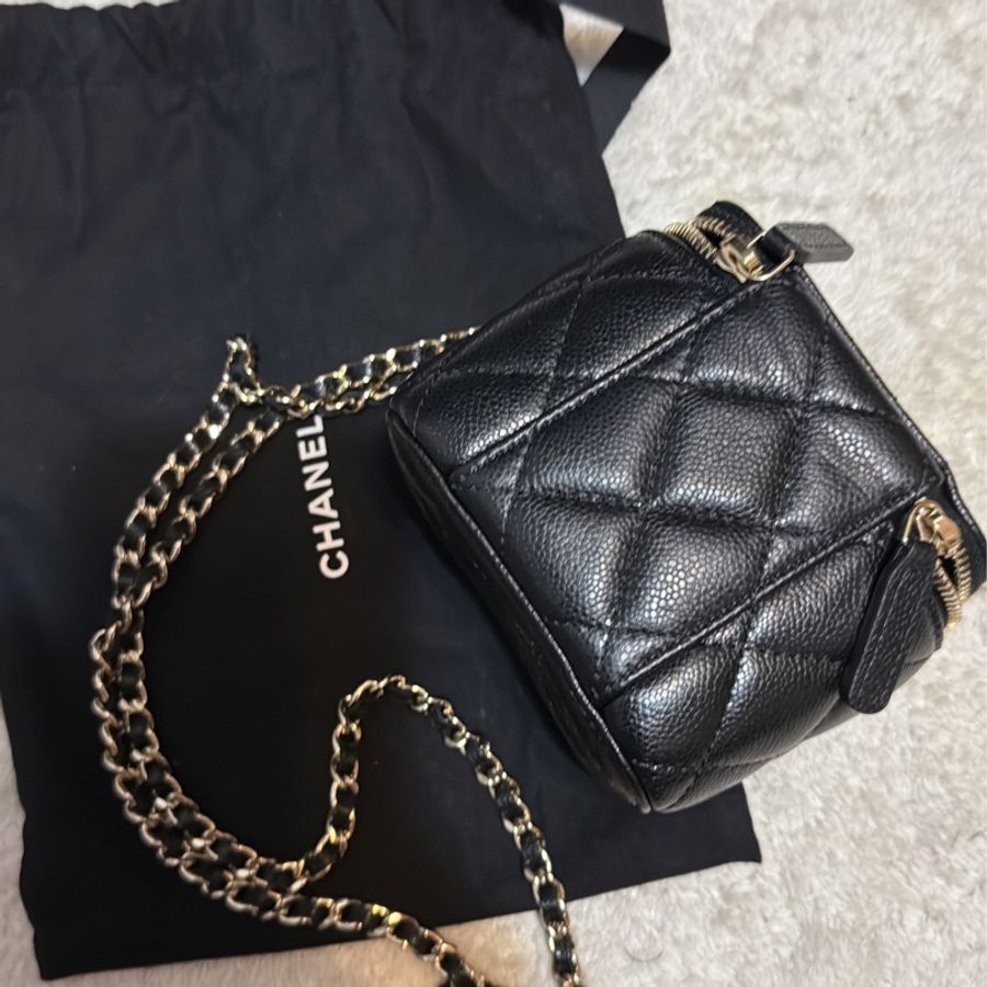 近新品 香奈兒Chanel24C荔枝紋牛皮 方盒子 小廢包 小方包 mini-8