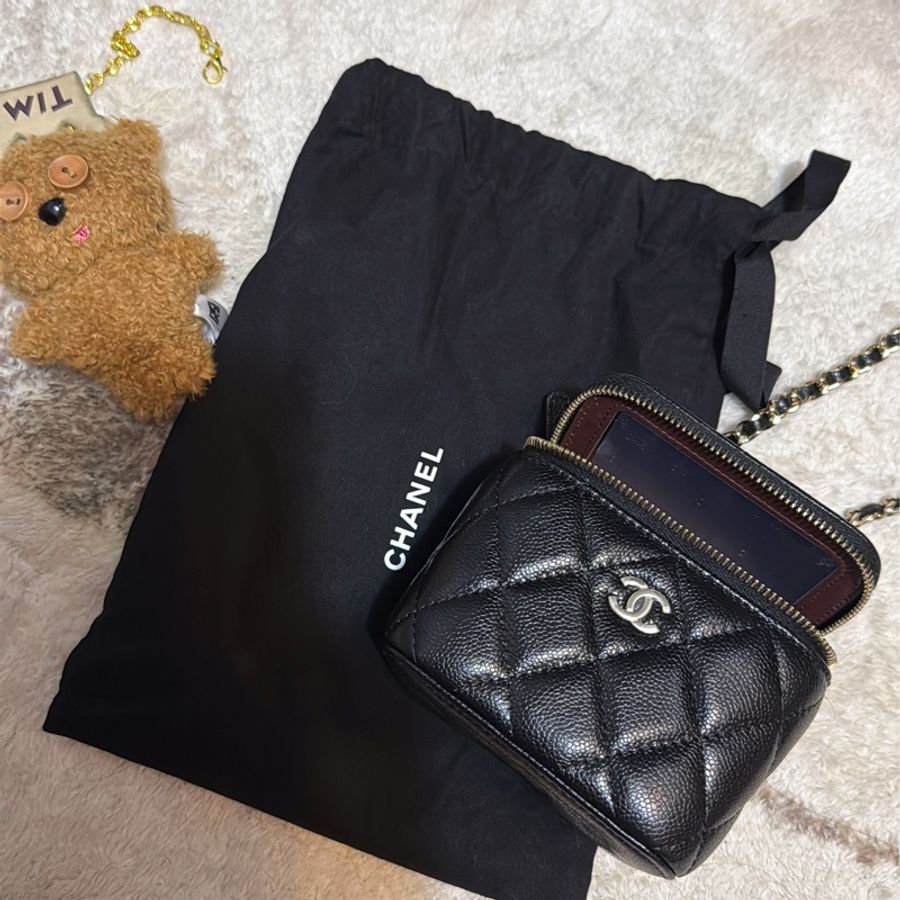 近新品 香奈兒Chanel24C荔枝紋牛皮 方盒子 小廢包 小方包 mini-10