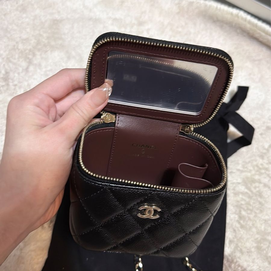 近新品 香奈兒Chanel24C荔枝紋牛皮 方盒子 小廢包 小方包 mini-19