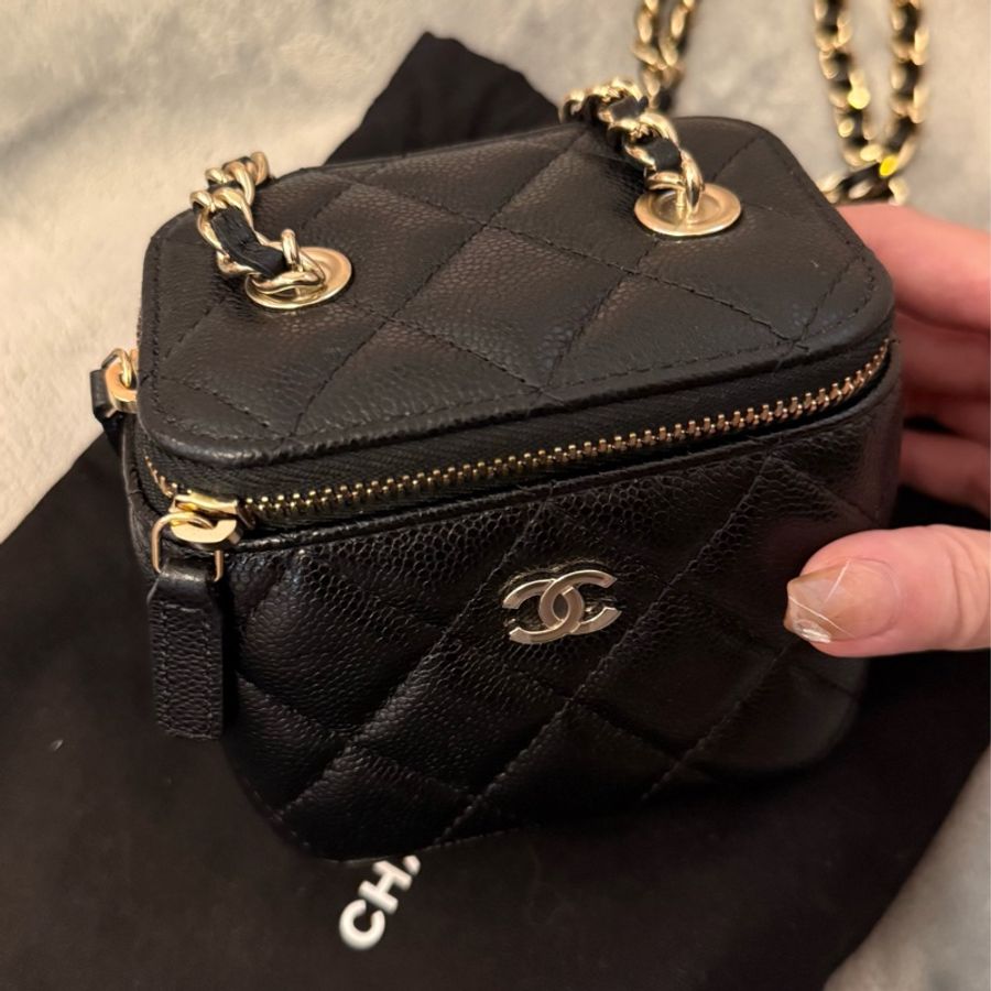 近新品 香奈兒Chanel24C荔枝紋牛皮 方盒子 小廢包 小方包 mini-13