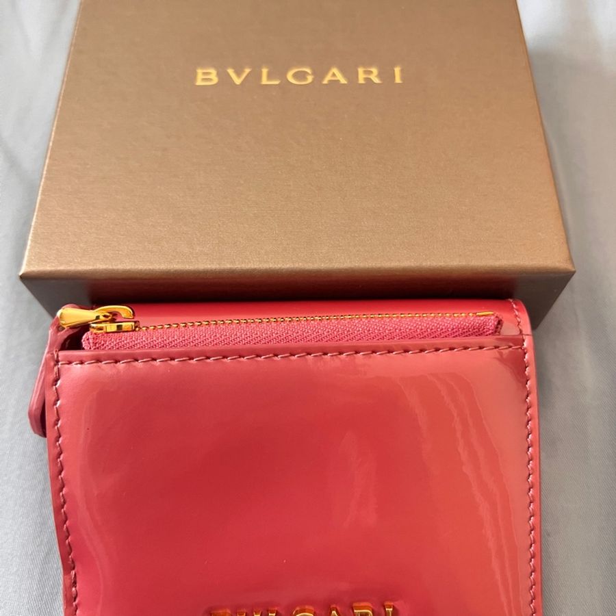 BVLGARI 粉色小短夾-4