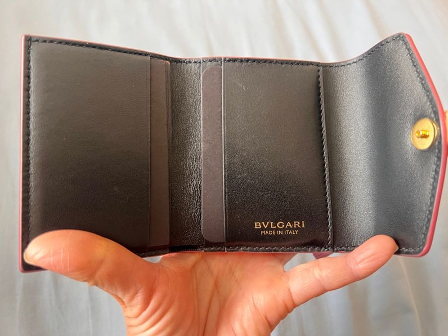 BVLGARI 粉色小短夾-8