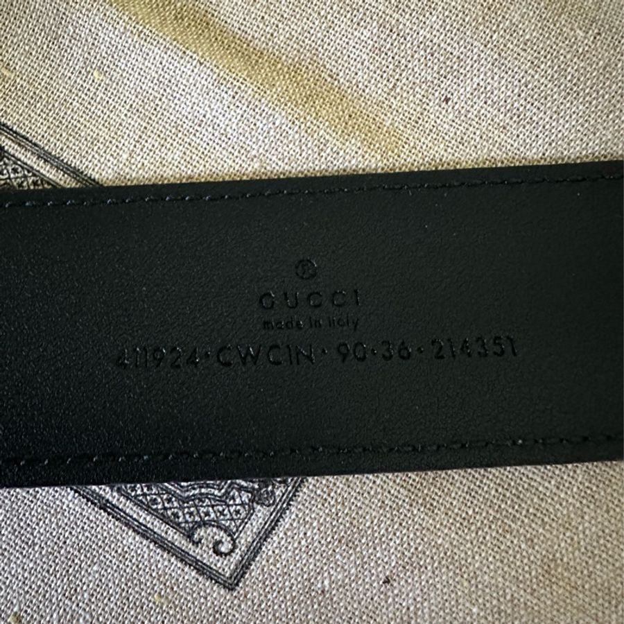 Gucci 90cm GG壓紋皮帶-8