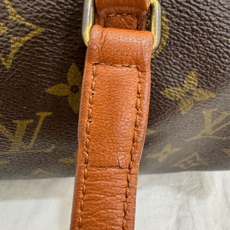 Louis Vuitton 巴比龍30 紅皮子母包 Papillon圓桶包 vintage 手腕包-21