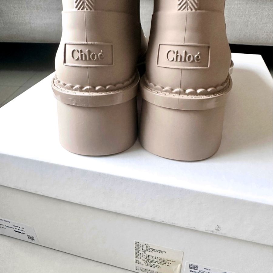 Chloe Betty 雨靴/雨鞋/短靴 溫柔奶茶色-2