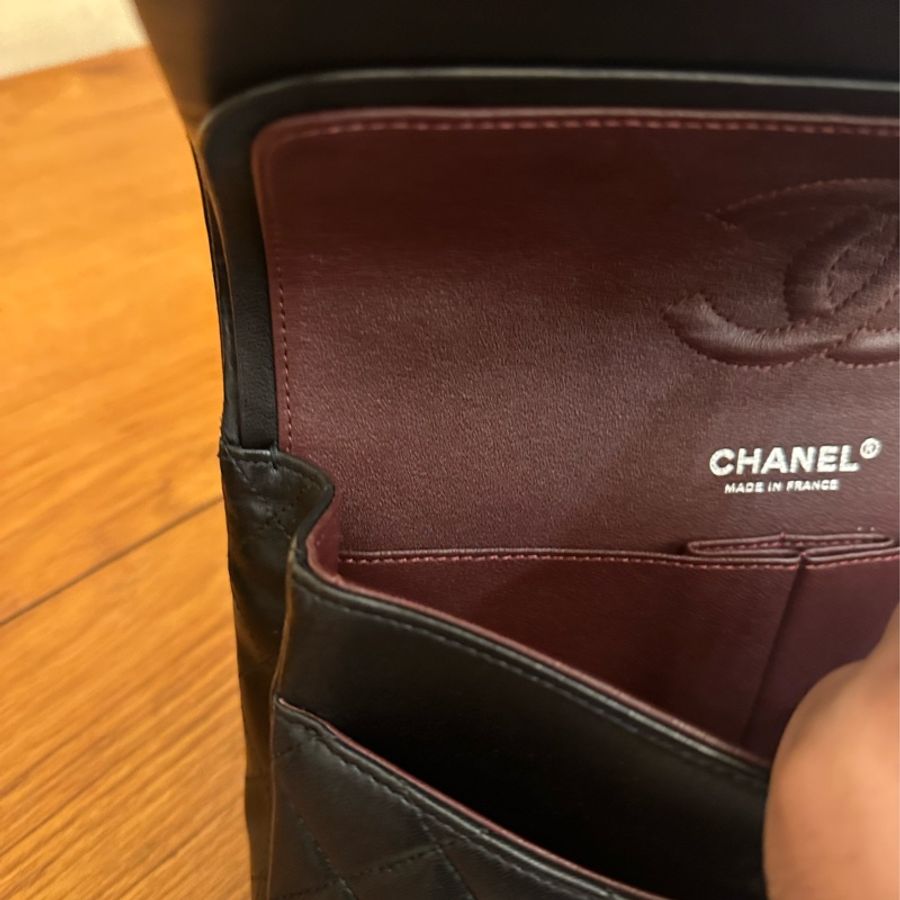 CHANEL 黑菱格羊皮銀雙C COCO25 市面上最划算-16