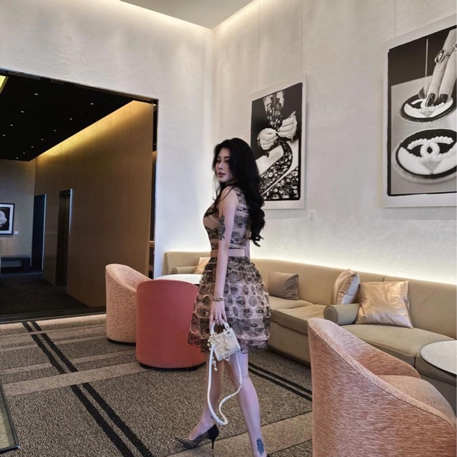 Red Valentino 黑色 長袖 蕾絲 雪紡 洋裝 紗裙 連身裙 連衣裙 裙裝-4