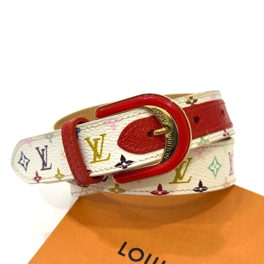 Louis Vuitton 路易威登 LV 牛皮 白三彩 腰帶 皮帶-0