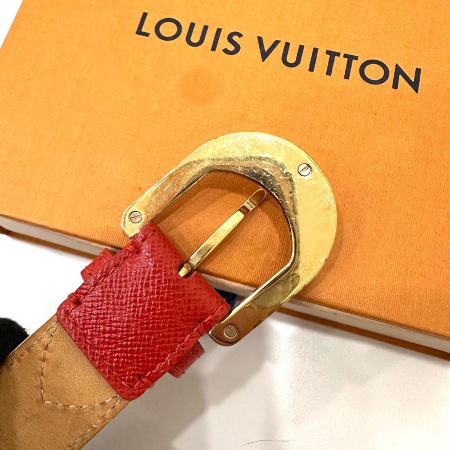 Louis Vuitton 路易威登 LV 牛皮 白三彩 腰帶 皮帶-15