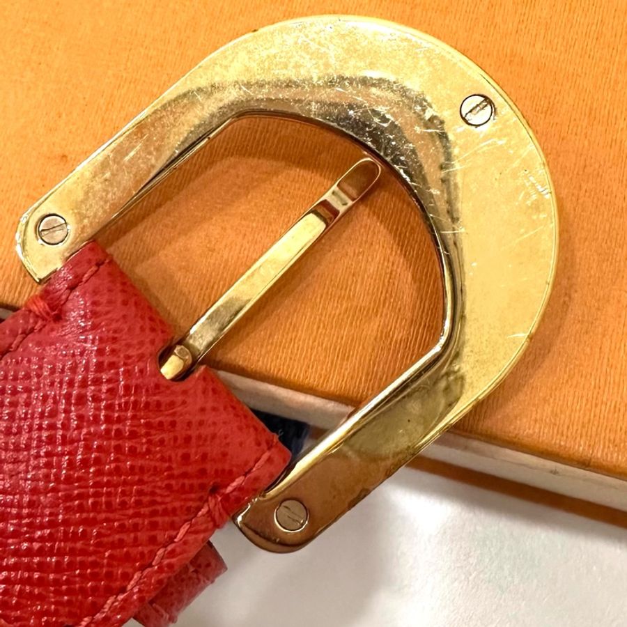 Louis Vuitton 路易威登 LV 牛皮 白三彩 腰帶 皮帶-17