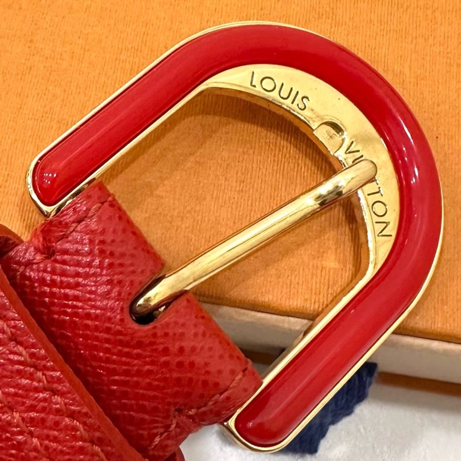 Louis Vuitton 路易威登 LV 牛皮 白三彩 腰帶 皮帶-18