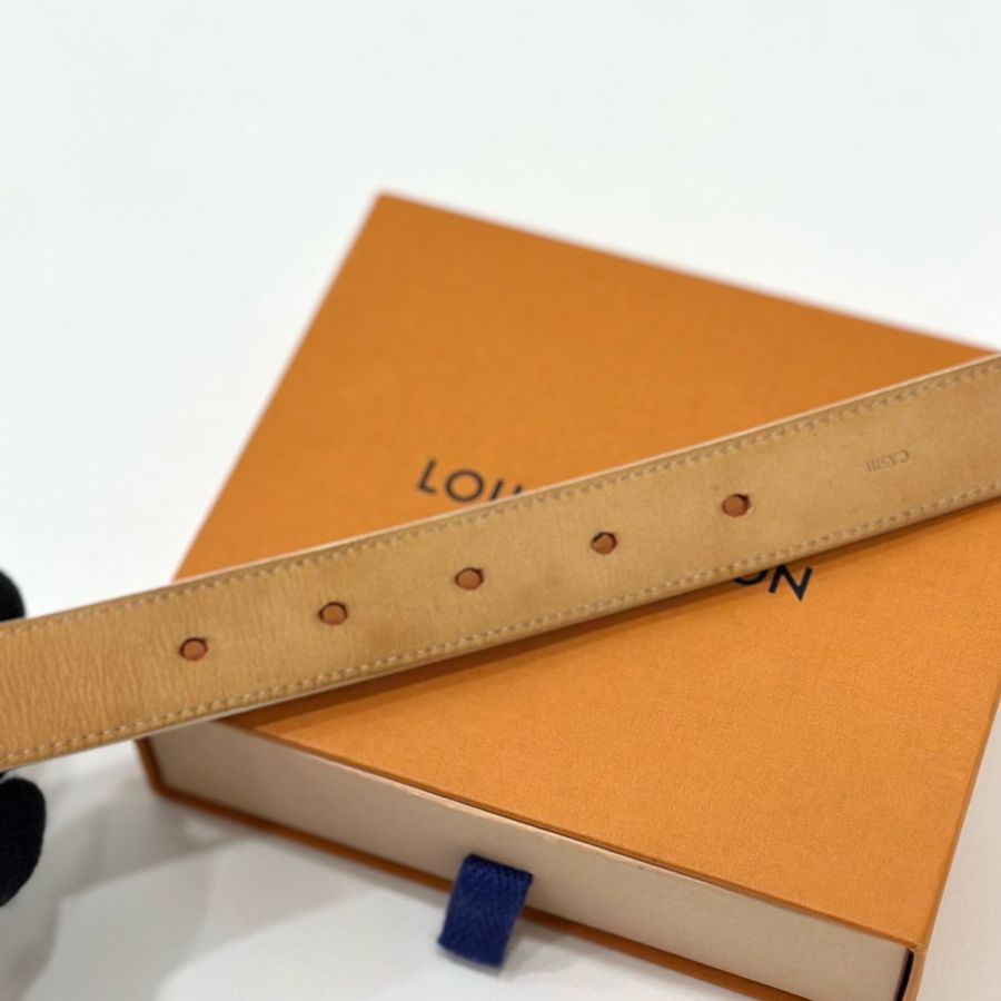 Louis Vuitton 路易威登 LV 牛皮 白三彩 腰帶 皮帶-19