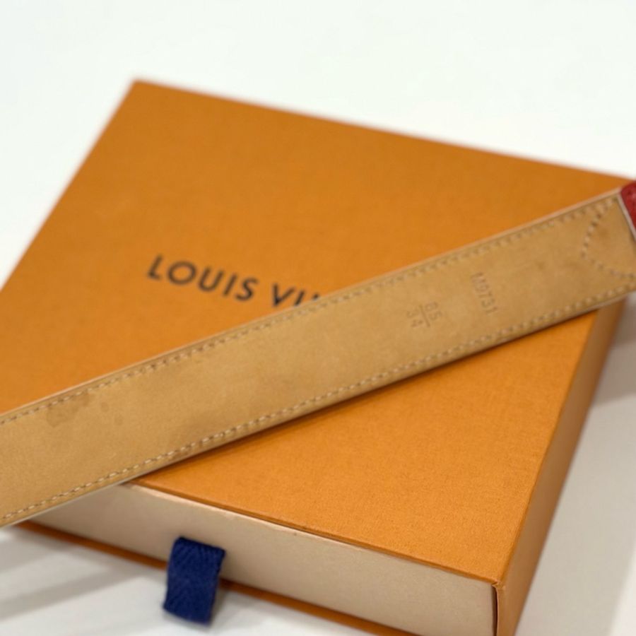 Louis Vuitton 路易威登 LV 牛皮 白三彩 腰帶 皮帶-21