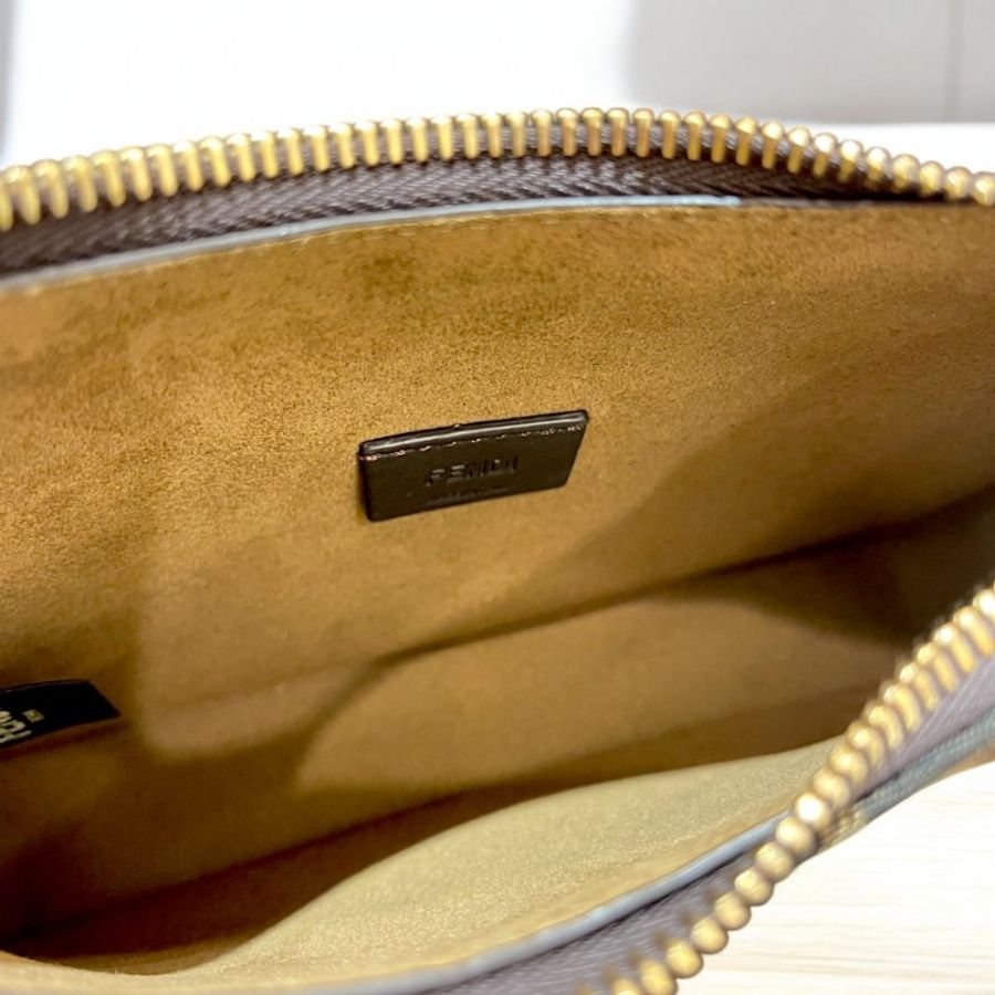 FENDI 雙F滿版LOGO HOBO包 咖-4
