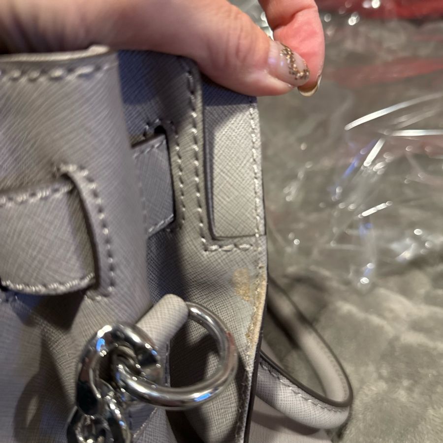 限時優惠活動MICHAEL KORS 鎖頭防刮皮革兩用包-灰藍Michael Kors 鎖頭 灰藍色短肩揹包 手提包 兩用包 絕版-13