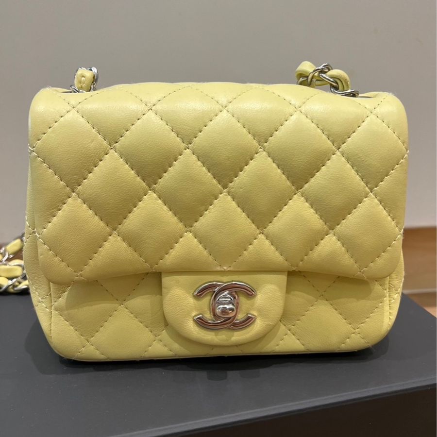 CHANEL 24C 方胖小雞黃 羊皮-0