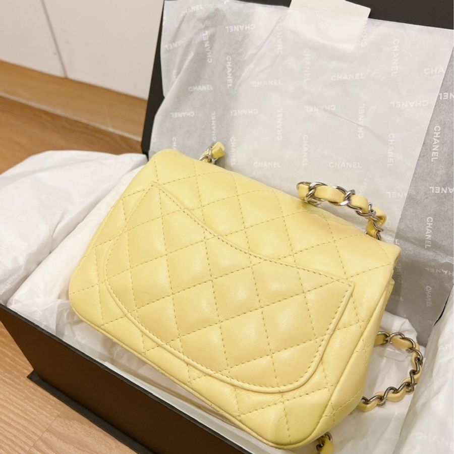 CHANEL 24C 方胖小雞黃 羊皮-6