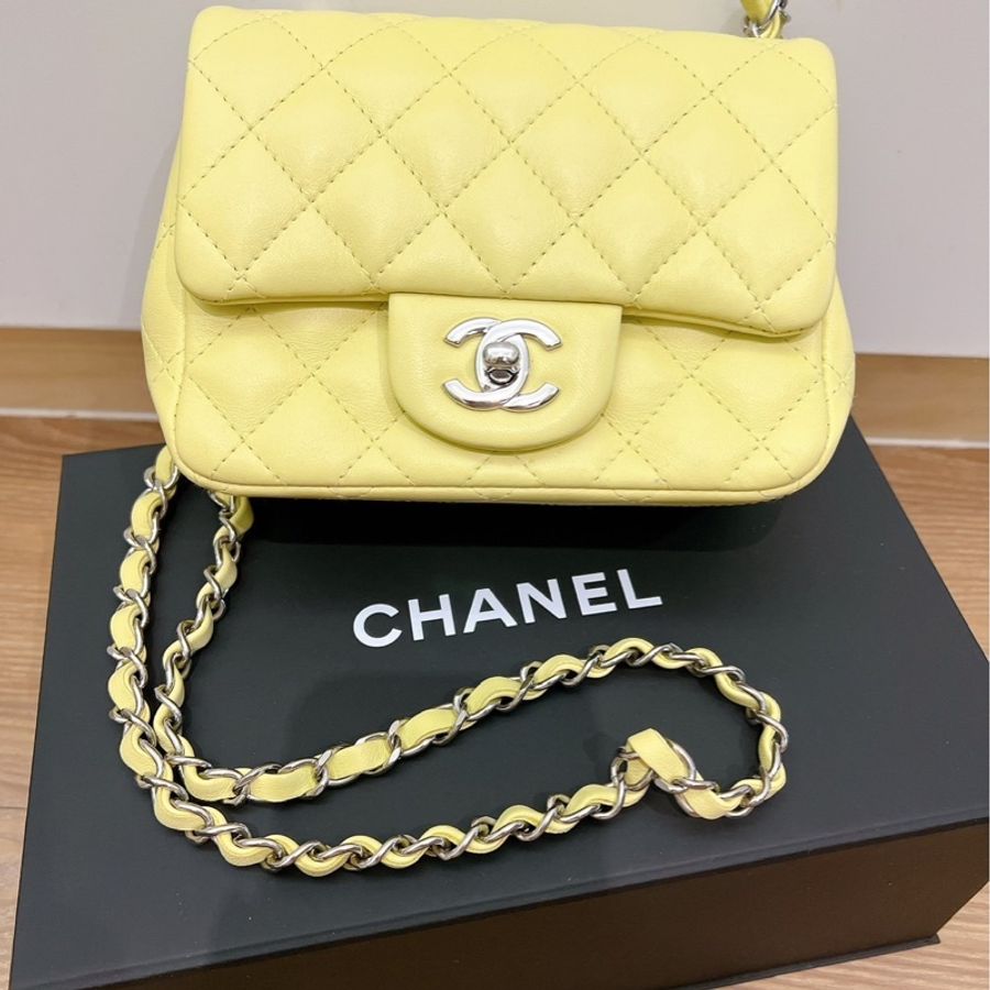 CHANEL 24C 方胖小雞黃 羊皮-14