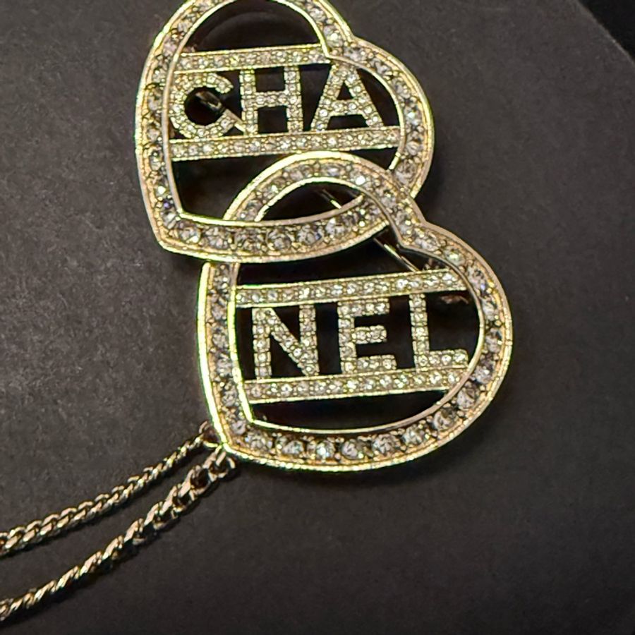 Chanel coco heart chained brooch 胸針-2