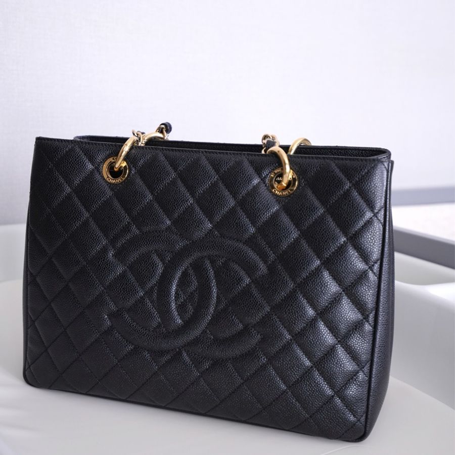 絕版Chanel GST Grand shopping tote荔枝紋肩背托特包-0
