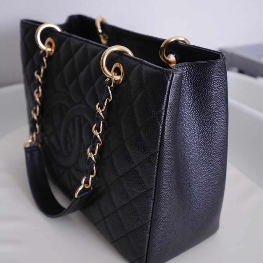 絕版Chanel GST Grand shopping tote荔枝紋肩背托特包-1
