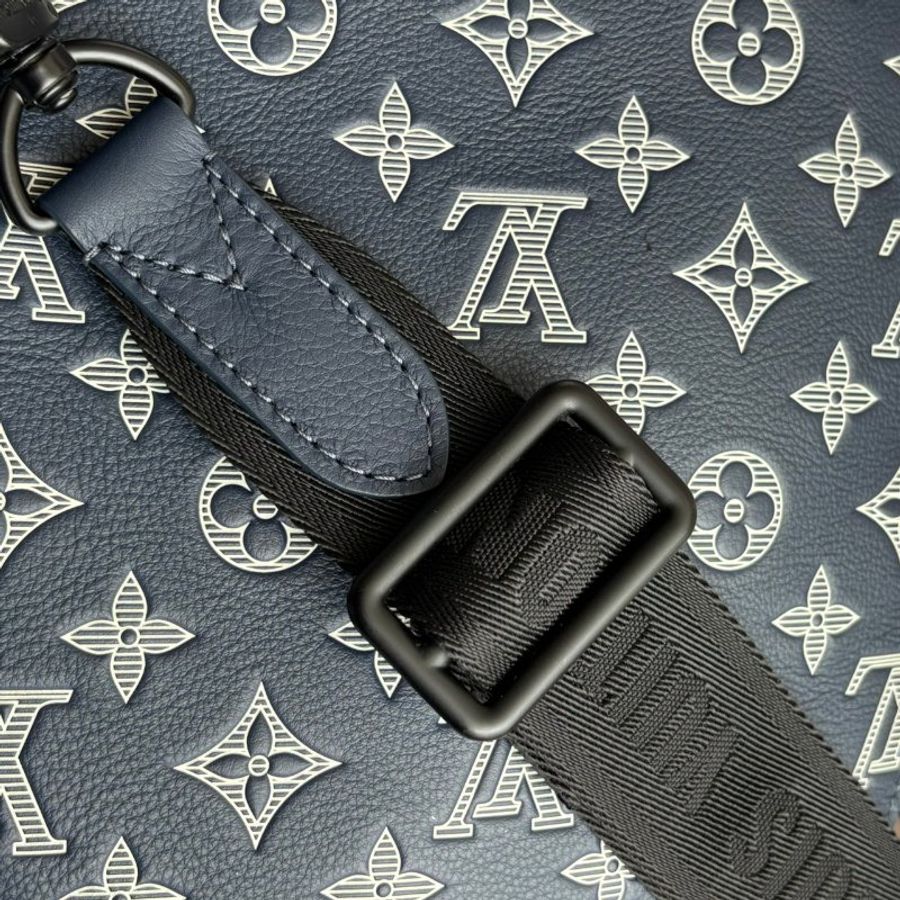 ::LOUIS VUITTON:: LV M24751 Duo Slingbag 藍色牛皮白壓紋胸口包-13