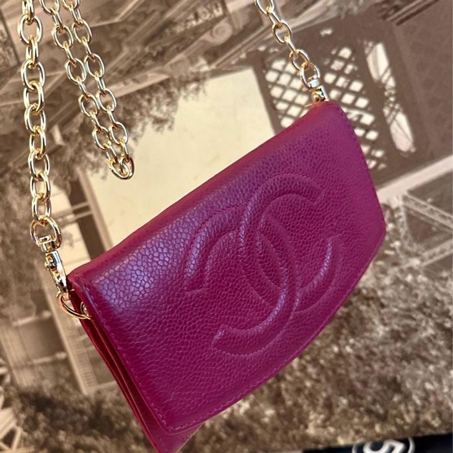 (MYMluxurybag) Chanel WOC 14.5cm 小巧 魚子醬皮包 長錢包 肩背包 斜背包-1