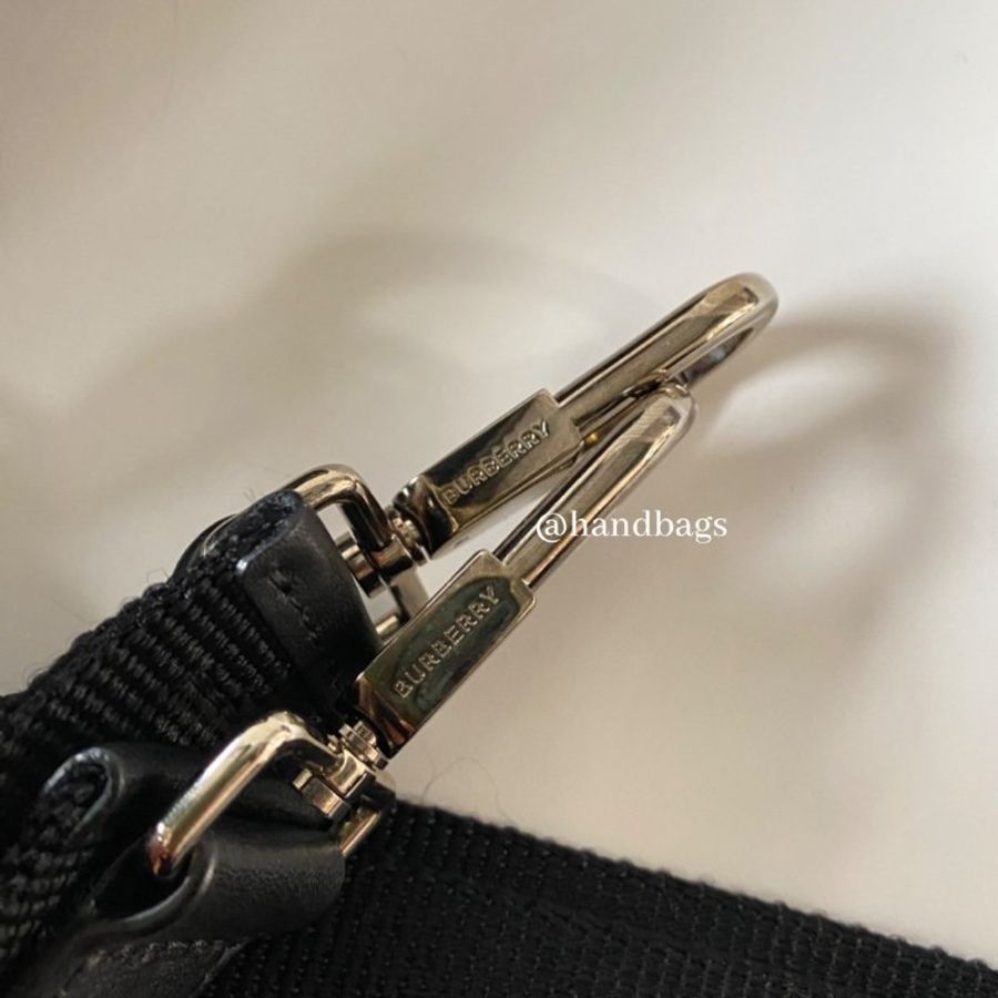 Burberry 灰黑 格紋 防水材質 拉鍊 手提 側背 兩用 公事包-13