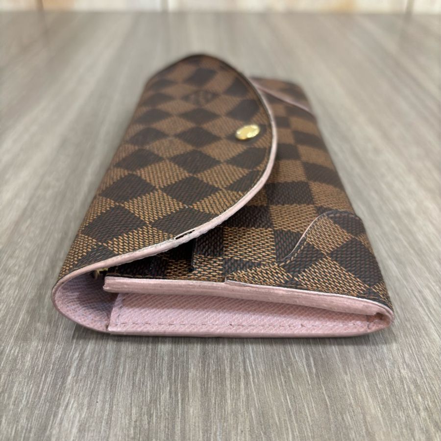 LV N61221 咖啡 棋盤 格紋 拉鍊 零錢 名片 信用卡 微笑 長夾-1