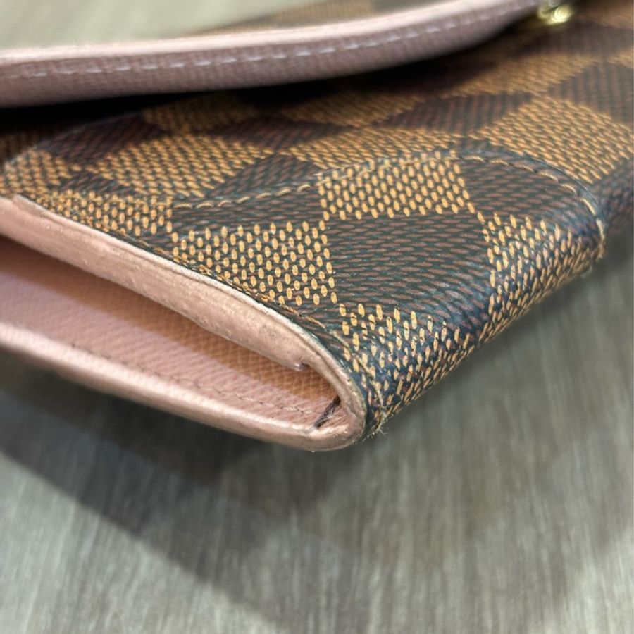 LV N61221 咖啡 棋盤 格紋 拉鍊 零錢 名片 信用卡 微笑 長夾-5