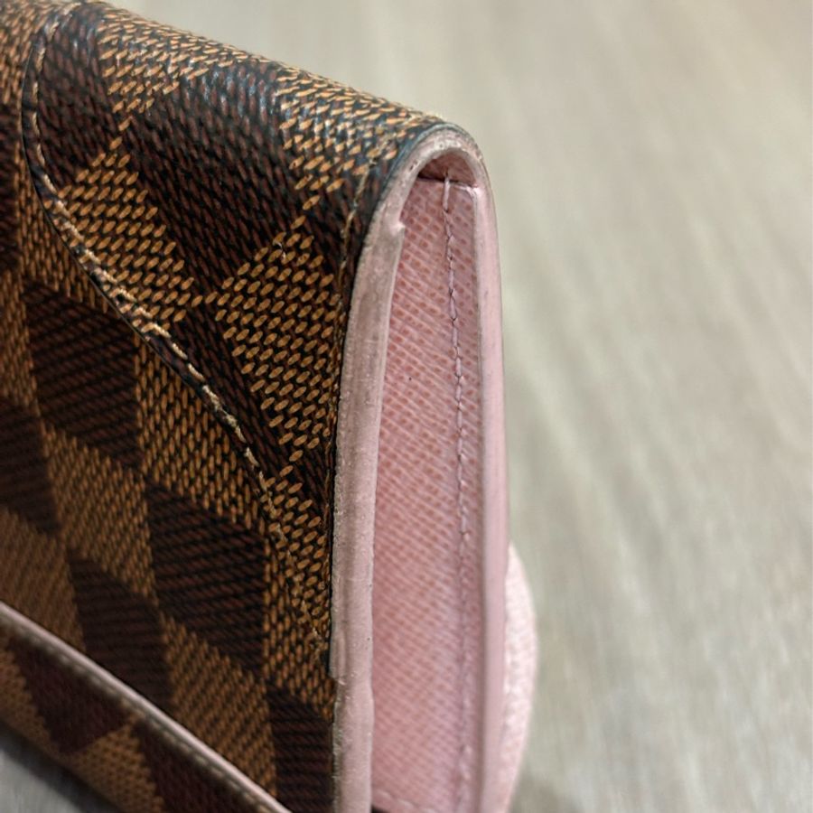 LV N61221 咖啡 棋盤 格紋 拉鍊 零錢 名片 信用卡 微笑 長夾-8