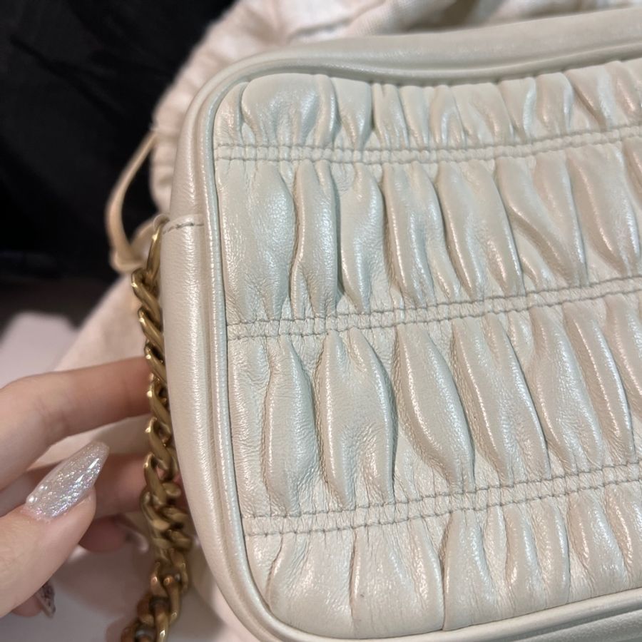 Prada Matelassé camera bag 相機包 白金配色-6