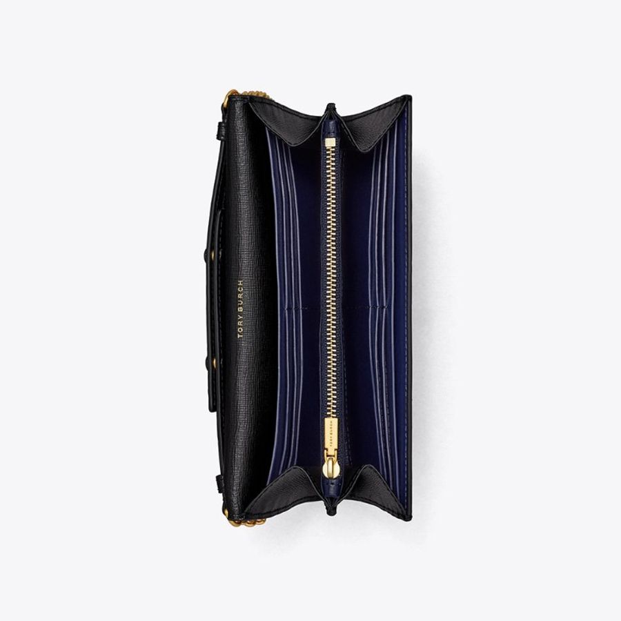 【Tory Burch】專櫃經典款 ROBINSON金字LOGO防刮牛皮側背/斜背兩用包 WOC 三色可選-6