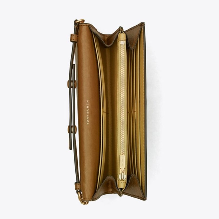 【Tory Burch】專櫃經典款 ROBINSON金字LOGO防刮牛皮側背/斜背兩用包 WOC 三色可選-8