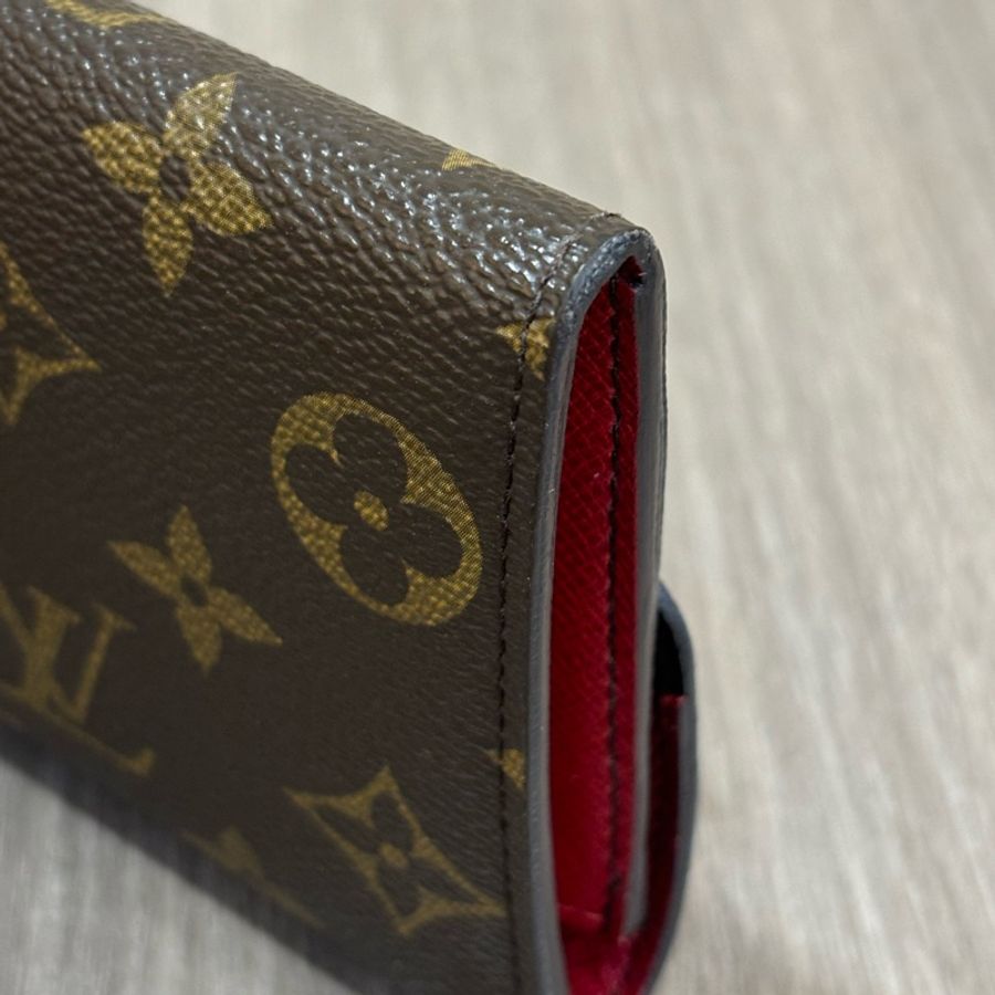 LV M60697 EMILIE 原花 拉鍊夾 紫紅 微笑 零錢夾 皮夾 發財夾 長夾-7
