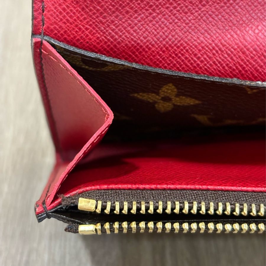 LV M60697 EMILIE 原花 拉鍊夾 紫紅 微笑 零錢夾 皮夾 發財夾 長夾-28
