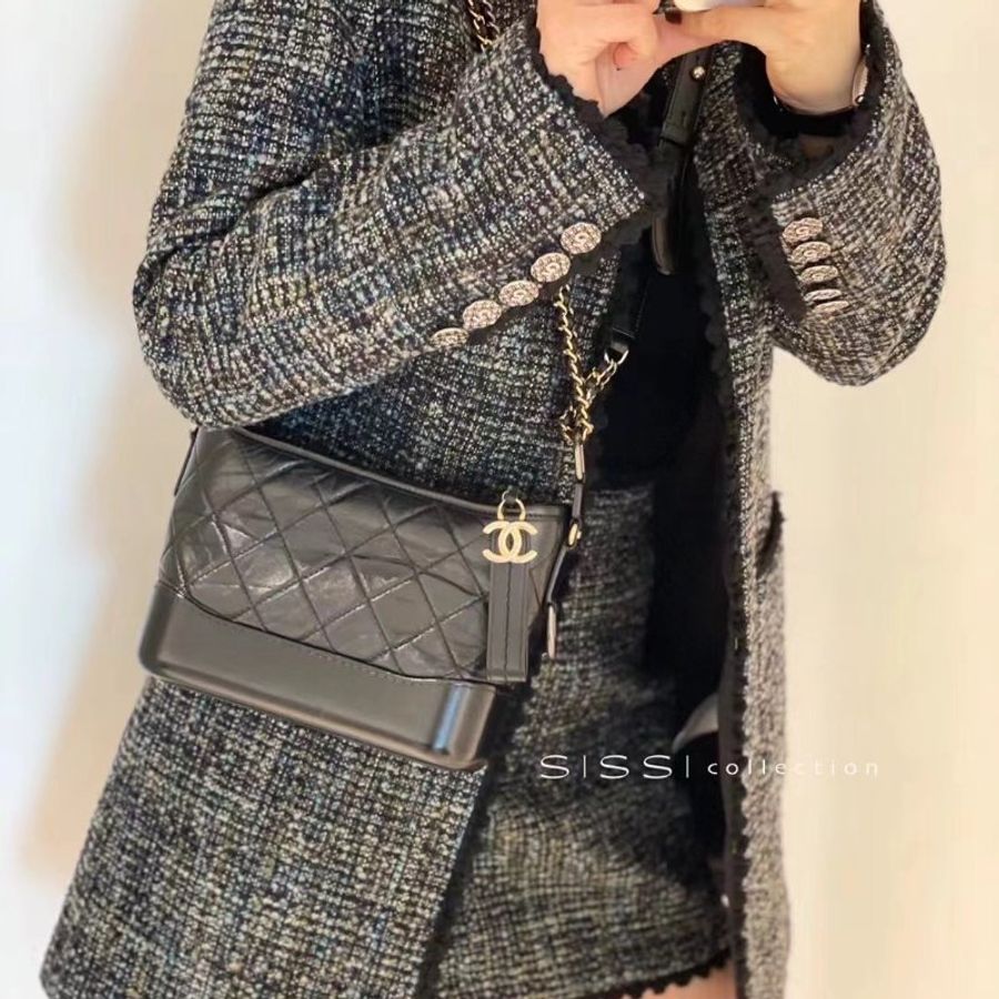 CHANEL 雙鍊條流浪包 - 小號黑30開-1