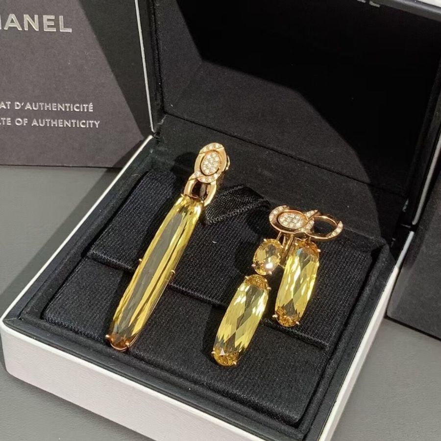 Chanel香奈兒高級珠寶dazzling earrings系列綠柱石黃金鑲鑽耳環。綠柱石共27克拉，2018購入-3