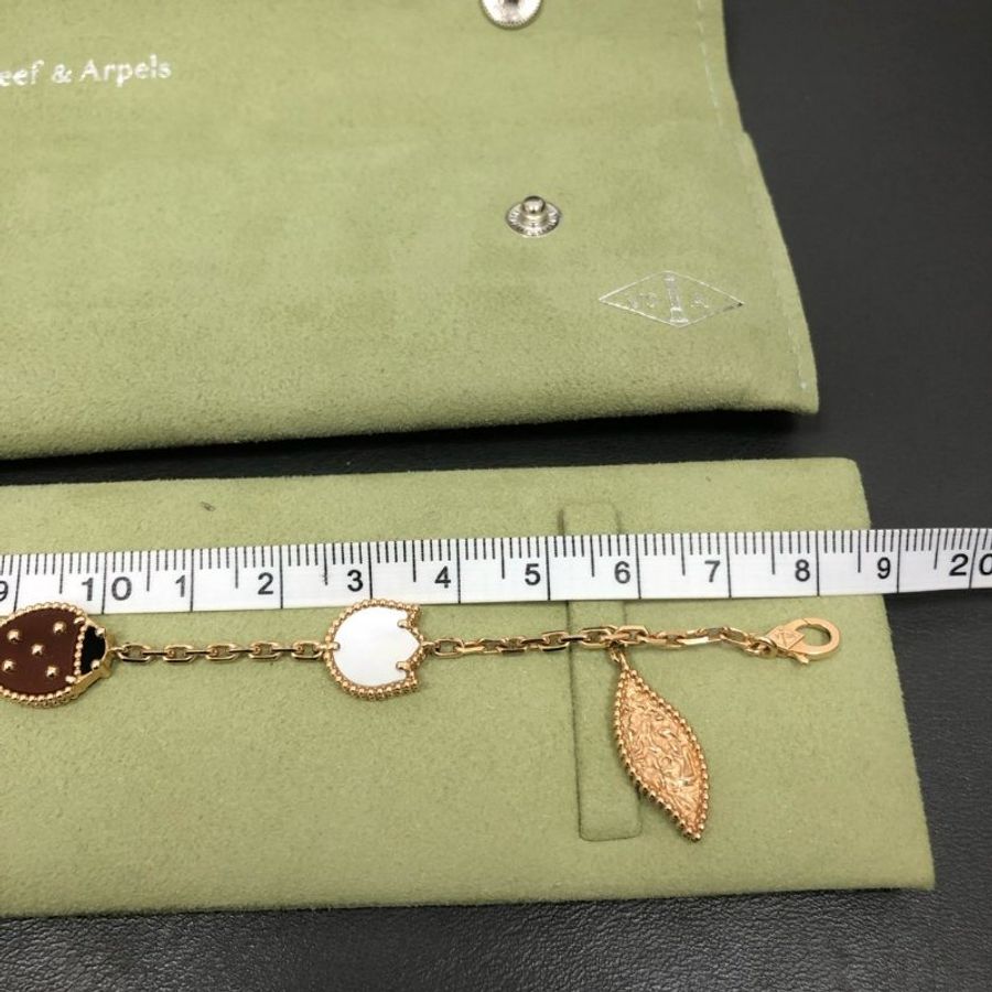 梵克雅宝 vca瓢虫手链Van Cleef & Arpels梵克雅宝 Lucky Spring 瓢虫花朵图案 18k玫瑰金 手链-4