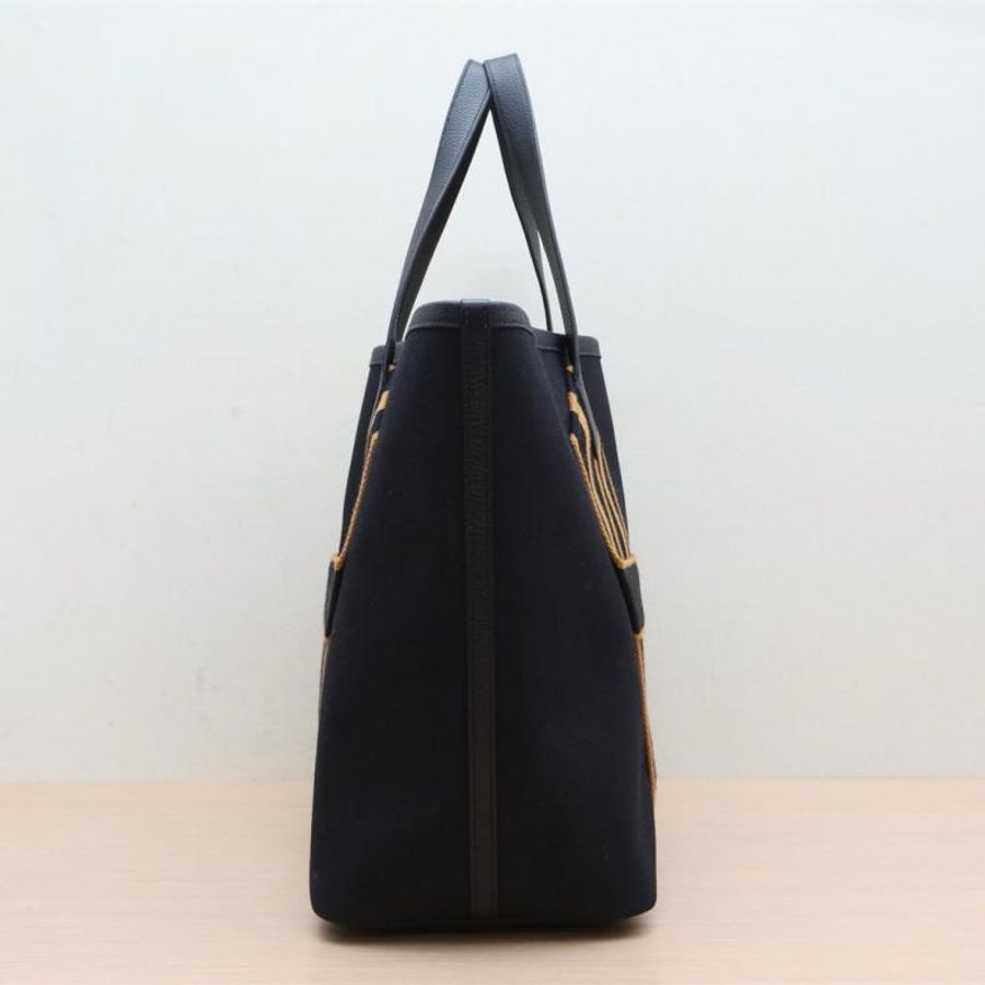 HERMES(愛馬仕) Pursangle tote 購物袋 89黑色 帆布 U刻 銀扣-1