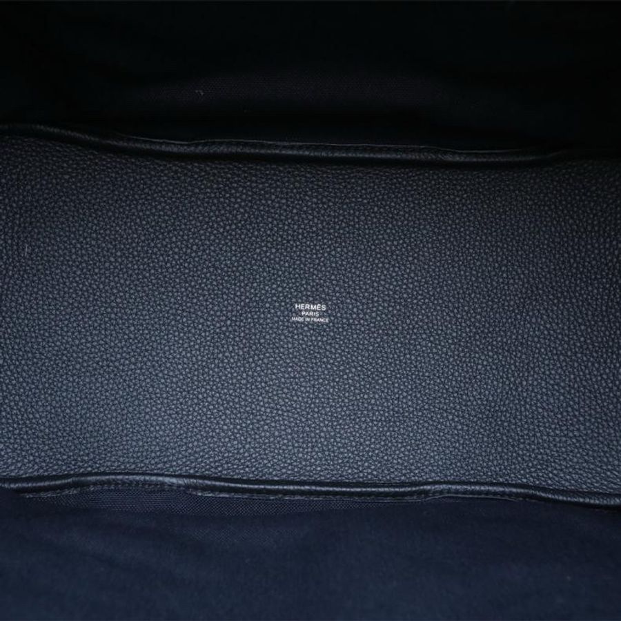 HERMES(愛馬仕) Pursangle tote 購物袋 89黑色 帆布 U刻 銀扣-4