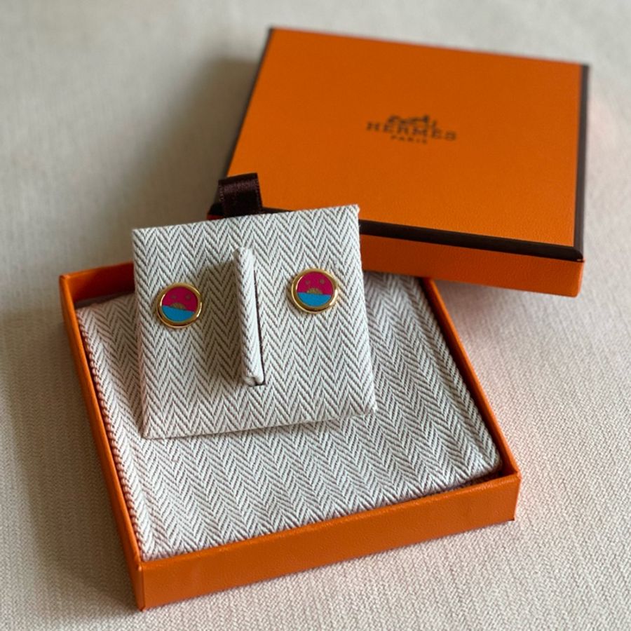 全新 現貨🍊Hermes 愛馬仕 女裝 Celeste stud earrings 🎁-0