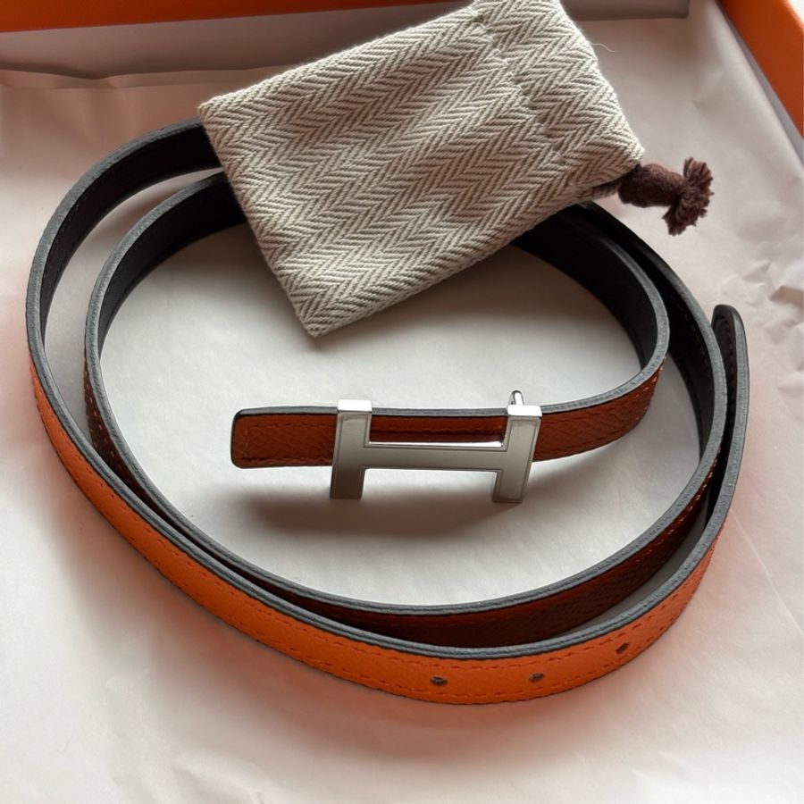 【近乎全新的閒置品,可議】HERMES Focus皮帶釦 & 雙面皮腰帶13 mm-4