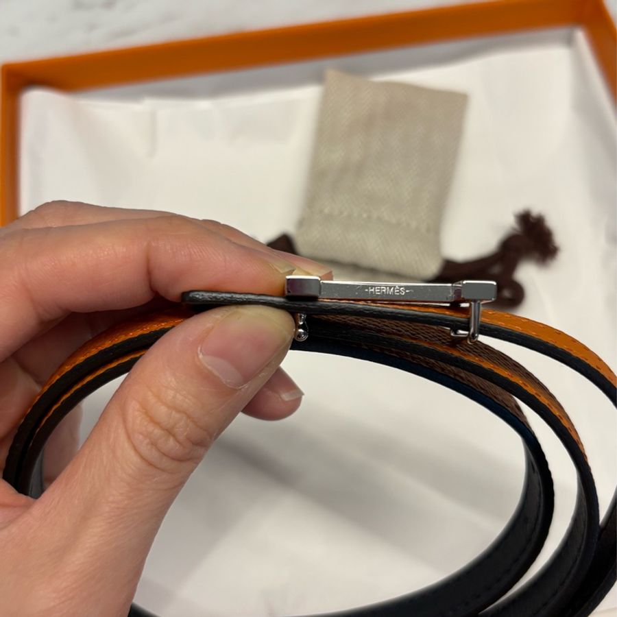 【近乎全新的閒置品,可議】HERMES Focus皮帶釦 & 雙面皮腰帶13 mm-7