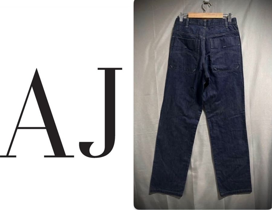 Armani jeans 義大利製 古著工裝褲 高腰錐形牛仔褲 口袋工作丹寧長褲 vintage indigo nu forms-1